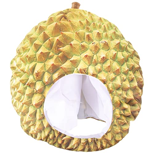 COOLHIYA Durian-Kopfbedeckung tiermütze faschingskostüm Plüschmütze Karnevalskostümhut lustige Partykappe Kleider Kinderkleidung lustiger Hut Partykostüm Hut Sanft Obst Puppe Partyhut Stoff von COOLHIYA