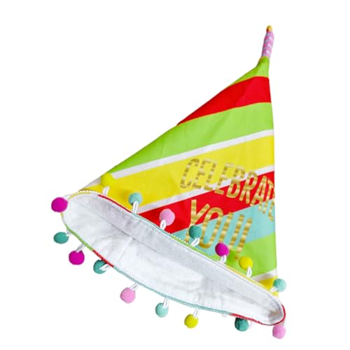 COOLHIYA Kappen Geburtstagsparty-hut Kunsthandwerkskappe Geburtstagskopfbedeckung Partyhüte Für Erwachsene Regenbogen-kegelhüte Stoff Kind Erwachsener Alles Zum Geburtstag von COOLHIYA