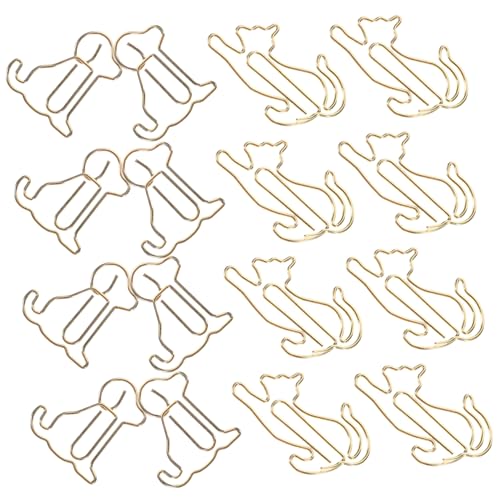 COOLHIYA Puppy und Cat Shape Büroklammern Tragbare und Dekorative Tierform Papierclips für Schule Büro und Kreative Projekte von COOLHIYA