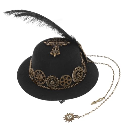 COOLHIYA Steampunk Haarspange mit Zahnrädern Vintage Gothic Haarschmuck für Party Karneval und Bühnenauftritte Komfortabel und Passend Schwarzes Netzdesign von COOLHIYA