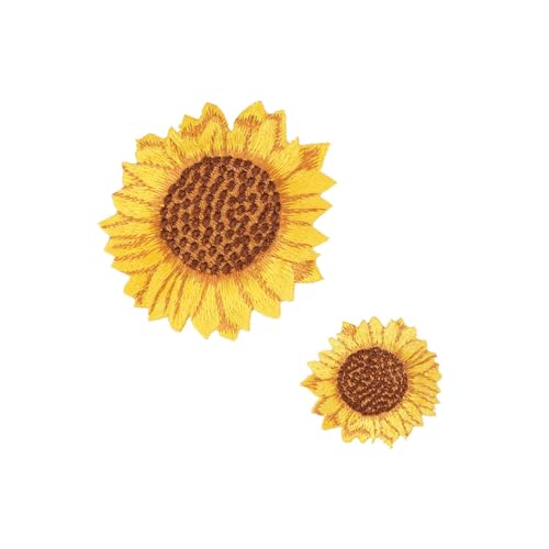 COOPHYA 1 Satz Gestickte Aufnäher Stoffflicken Für Kleidung Sonnenblumen Künstliche Blumen Flicken Nähen Sonnenblumen-aufkleber Stickerei Kleidungsflicken Sonnenblumenfeld Yellow 10 Stück von COOPHYA