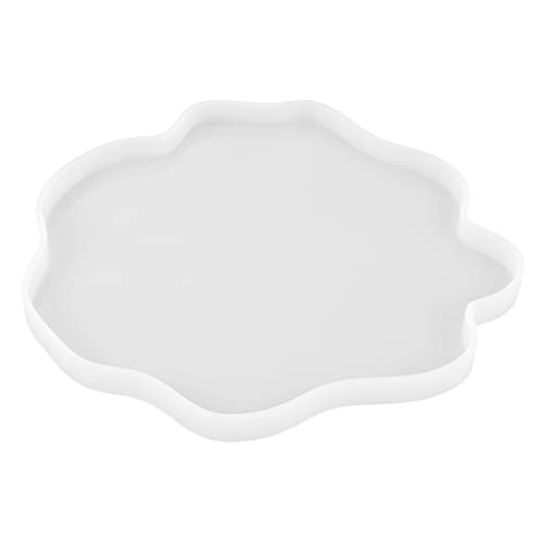 COOPHYA 1 Stück DIY Silikonform für Unregelmäßige Tischdekoration Epoxidharz Untersetzer Gießform Kreative Cup Matte Silikonform Weiß von COOPHYA