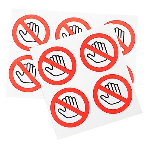COOPHYA 10 Stück Do Not Touch Aufkleber Selbstklebende Warnzeichen für Maschinen Sicherheitshinweise für Glatte Oberflächen Präventive Maßnahme gegen Unfälle Durchmesser von COOPHYA