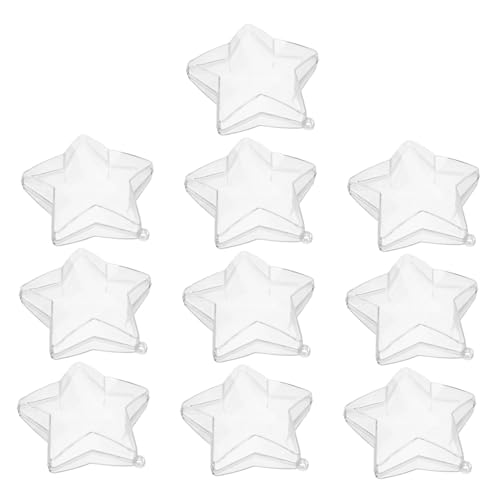 COOPHYA 10 Stück Kunststoff Stern Ornamente Befüllbare Diy Bastel Kugeln Transparent Süßigkeiten Box Zum Aufhängen Für Weihnachten Hochzeit Party COOPHYA 10 Stück Kunststoff Stern Ornamente Befüllbare Diy Bastel Kugeln Transparent Süßigkeiten Box Zum Aufhängen Für Weihnachten Hochzeit Party von COOPHYA