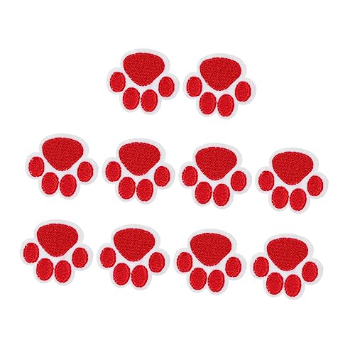 COOPHYA 10 Stück Patch Dekoration Stolz Bausatz bestickte Jacke Reparaturflicken für Pufferjacken wohnungseinrichtung wohnungsdeko entzückende Hutflecken Hutaufnäher aus Stoff rot von COOPHYA
