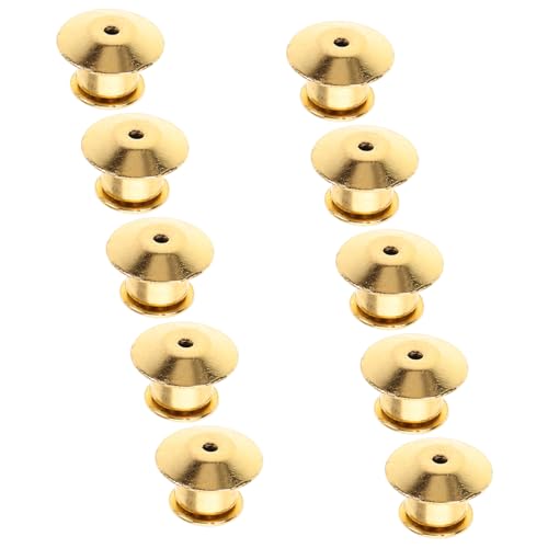 COOPHYA 10 Stück Teiliges Metall Lock Pin Backs Robuste Sichere Anstecknadeln für Broschen Revers und Krawattennadel Langlebige Goldene Befestigungen Einfach zu Verwenden Verschiedenen von COOPHYA