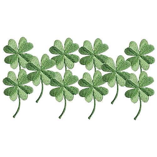 COOPHYA 10 Stück Vierblättrige Graspaste Blumenflicken Für Hüte, Kleiderflicken, Kompakte Hutflicken, Dekorative Hutflicken, Flicken Für Kleidung, Flicken Für Kleidung, Stoffflicken Für von COOPHYA