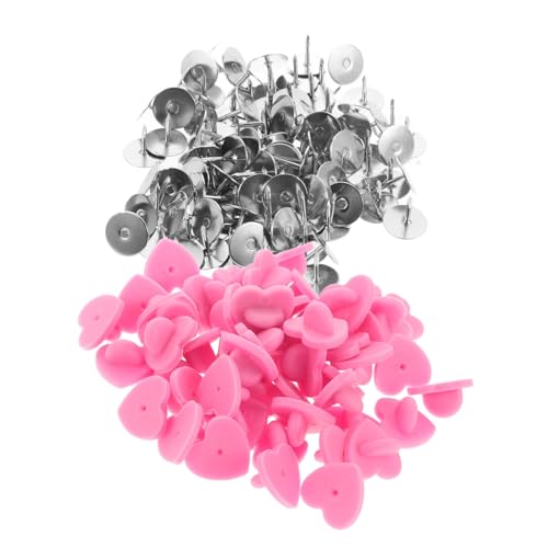 COOPHYA 100 Sets Schmetterlings Hutschnallen Kupplungsstift Rückseiten, Stiftverschlüsse, Verschlussstifthalter, Stiftrücken, Verschlussstift, Verschlussstift Zubehör, Gummi Stiftrücken von COOPHYA