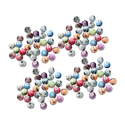 COOPHYA 100 Stück DIY Mischfarben Resin Beads mit Tintenmalerei für Schmuckherstellung für und Armbänder Kreative Bastelperlen für Erwachsene von COOPHYA