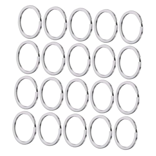 COOPHYA 100 Stück Teiliges Metall Schlüsselringe Flache Runde Spaltringe Langlebige Schlüsselanhänger Ringe für Auto Schlüssel DIY Bastel Zubehör für Familie Tasche Etiketten Vielseitig von COOPHYA