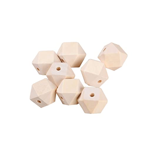 COOPHYA 100 Stück Unbearbeitete Holzperlen Achtkantige Naturholzperlen für DIY Schmuck Bastelprojekte und Kreative Kunstwerke für Armbänder und Ketten von COOPHYA