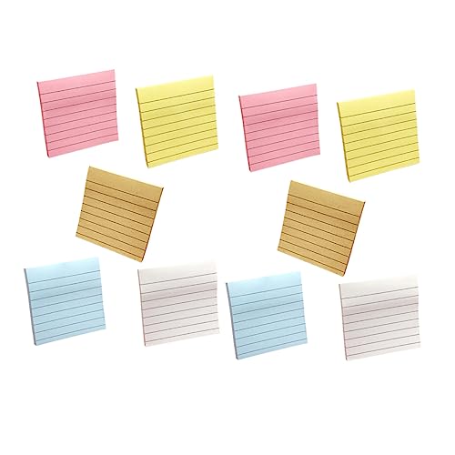 COOPHYA 10Stücke Klebezettel Notizen für Büro und Schule Selbstklebende Haftnotizen Pastellfarben DIY Material Designs Je von COOPHYA