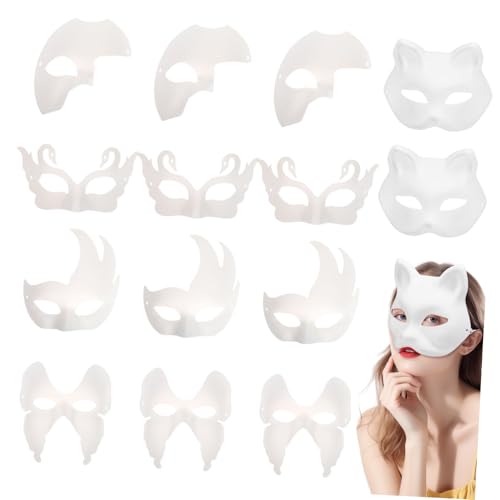 COOPHYA 15 Stück Malbare Blanko Masken für Maskeraden Tierform Gesichtsbedeckungen für Halloween Karneval und Cosplay COOPHYA 15 Stück Malbare Blanko Masken für Maskeraden Tierform Gesichtsbedeckungen für Halloween Karneval und Cosplay von COOPHYA