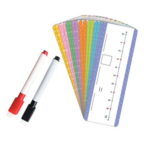 COOPHYA 16 Teilige Mathematikkarten, Lehrerbedarf, Metall Winkelmesser, Unterrichtsutensilien Für, Dezimal Manipulative, Zeichenbrett, Abwischbares Brett, Zahlenlinien Für Schüler, von COOPHYA