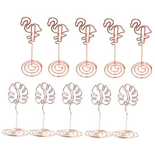 COOPHYA 1Satz Hawaii Stil Kartenhalter mit Flamingo Monstera Design Fotoclips für Tischdekoration für Hochzeiten Geburtstagsfeiern Babypartys von COOPHYA