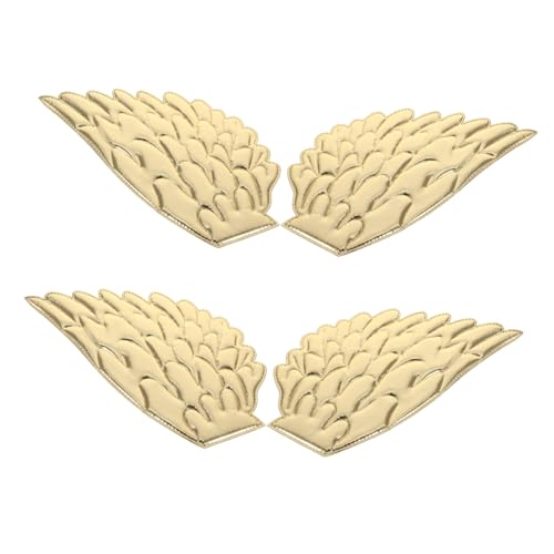 COOPHYA 2 Paare Engel Applikationen Goldene Stoff Aufnäher für Diy Bastelprojekte Weihnachtsdekoration für Kleidung Taschen und Mehr von COOPHYA