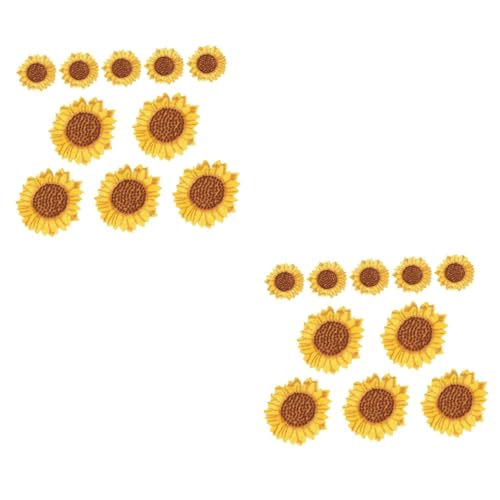 COOPHYA 2 Sätze Applikationsflicken Aufnähen Sonnenblumen-stoffaufnäher Stickerei Aufnäher Nähen Leinenbettwaesche Постельное Белье Sonnenblumenbeete Rucksack Patches Yellow 10 Stück * 2 von COOPHYA