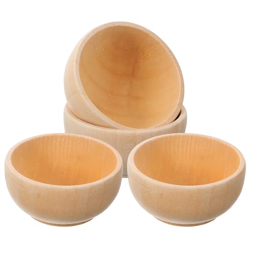 COOPHYA 2 Sätze Teiliges Diy Holzschalen Set Unvollendete Holzspielzeuge Für Kreative Bastelprojekte Langlebig Und Vielseitig Einsetzbar Für Dekoration 4 Stück * 2 von COOPHYA