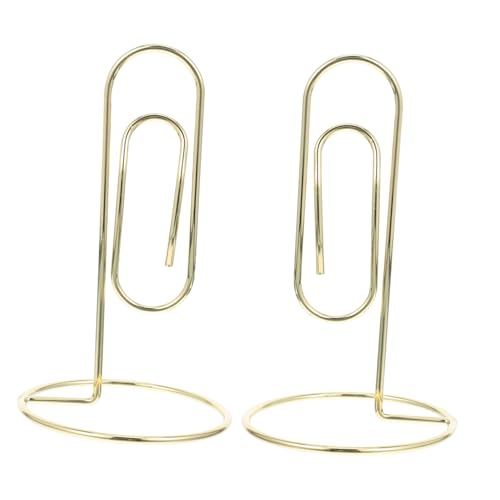COOPHYA 2 Stück Goldene Metall Kartenhalter Elegante Tischkartenhalter für Büro und Veranstaltungen Memo Clips für Notizen Fotos und Tischnummern Robust von COOPHYA