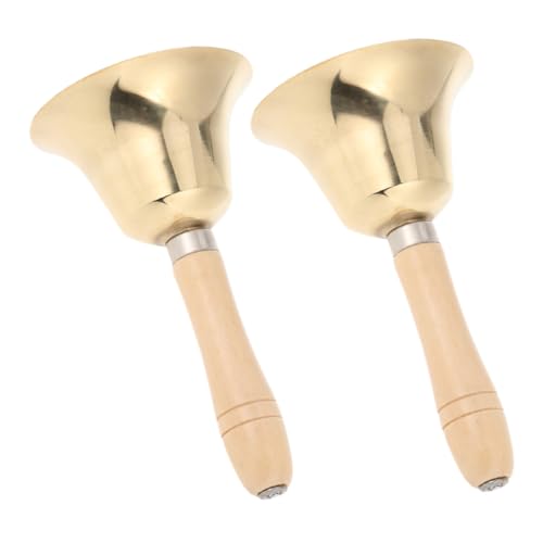 COOPHYA 2 Stück Handglocke aus Massivem mit Holzgriff Lauter Serviceläutebell für Klassenzimmer Hochzeiten Partys Yoga und Seniorenhilfe COOPHYA 2 Stück Handglocke aus Massivem mit Holzgriff Lauter Serviceläutebell für Klassenzimmer Hochzeiten Partys Yoga und Seniorenhilfe von COOPHYA