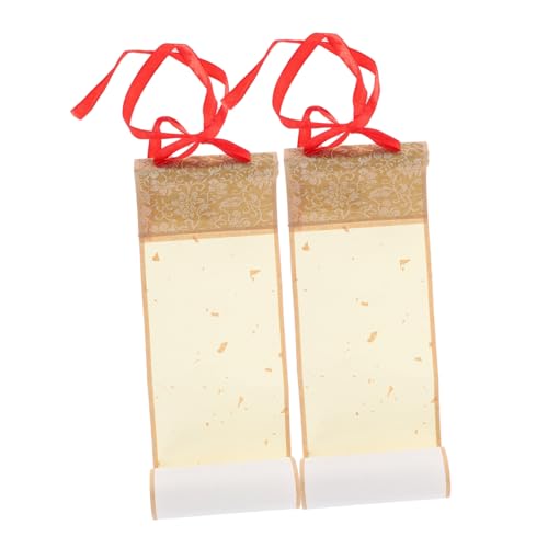 COOPHYA 2 Stück Leeres Xuan Papier Wandhängende Kunstrolle mit Antikem Blumenmuster für Malerei Zeichnen Diy Projekte und Kalligrafie Übungen COOPHYA 2 Stück Leeres Xuan Papier Wandhängende Kunstrolle mit Antikem Blumenmuster für Malerei Zeichnen Diy Projekte und Kalligrafie Übungen von COOPHYA