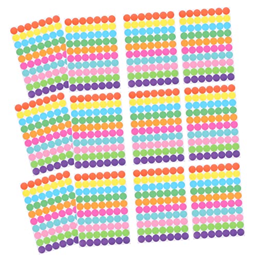 COOPHYA 20 Blätter Farbige Punktaufkleber Punktaufkleber Für Kleinkinder Farbige Kreisaufkleber Kleine Kreisaufkleber Farbige Aufkleberpunkte Runde Aufkleber Klebende Punktetiketten Runde von COOPHYA