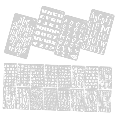 COOPHYA 20 Blatt Buchstabenschablone, Lineal, Buchstabenschablone Zum Malen, Buchstabenschablonen, Malschablonen, Wandschablonen Zum Malen, Schablonen Zum Holzbrennen, von COOPHYA