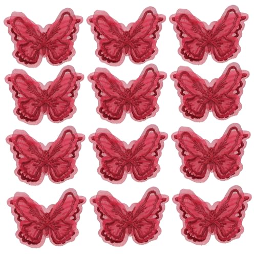 COOPHYA 20 Stück Bestickte Dekorative Aufnäher für Diy Handwerksprojekte Kleidung Taschen und Frühlings Sowie Sommeroutfits Bordeauxrot von COOPHYA