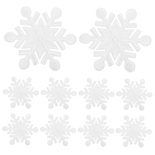 COOPHYA 20 Stück Dekorative Aufnäher, Schneeflocke, Zum Aufbügeln, Weihnachtsapplikation, Aufbügler, Weihnachten, Winter, Zum Aufbügeln, Transfer, Pailletten, Stoffaufkleber, Weihnachts von COOPHYA