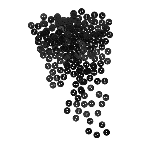 COOPHYA 200 Stück Hemdknöpfe Knöpfe Nähen Kleiderknopf Hemdknöpfe Schwarz Knopf Für Hemd Schwarze Knöpfe Schaltfläche Zum Basteln Basteln Runde Bastelknöpfe Diy-knöpfe Plastik Schwarz von COOPHYA