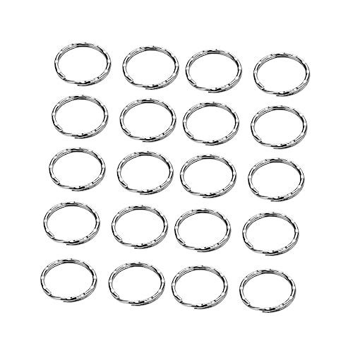 COOPHYA 200Stücke Metall Schlüsselring Split Ringe Flaches Design DIY Schlüsselanhänger Zubehör für Schlüssel und Projekte von COOPHYA