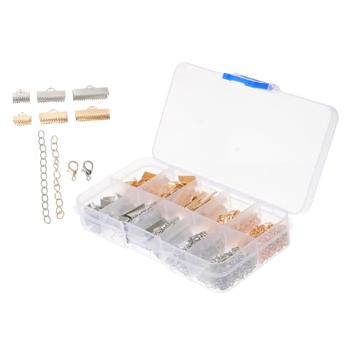 COOPHYA 230 Stück DIY -Handwerk Schmuck seidenband ripsband aufbwahrungs-box kalanchoe Schlüsselband mit Karabinerverschlüssen groß bastelset Schnallenzubehör aus Edelstahl Schmuckschnalle von COOPHYA