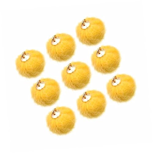 COOPHYA 24 Stück Teiliges DIY Ohrschmuck mit Plüschbällen Kreative Anhänger Gelb für Ohrringe und Accessoires zum Basteln und Selbstgestalten von COOPHYA