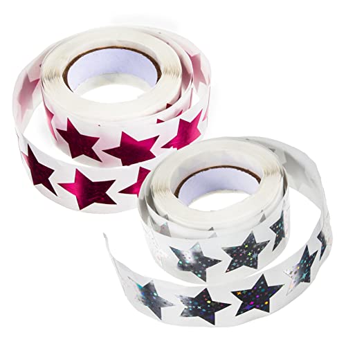 COOPHYA 2Rollen Selbstklebende Sternaufkleber für Geschenkverpackungsaufkleber Metallic Belohnungen für Schule und Kreative Dekoration von COOPHYA