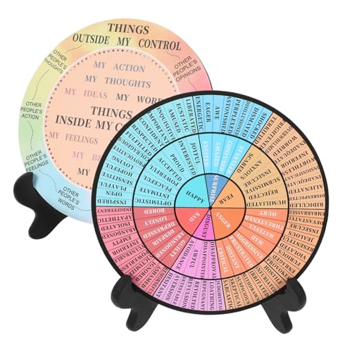 COOPHYA 2stücke Gefühlrad-Dekoration Mit Standfuß Emotionale Wanddekoration Für Schreibtisch Und Büro Langlebig Bunte Designs Für Psychische Gesundheit Und Wellness von COOPHYA