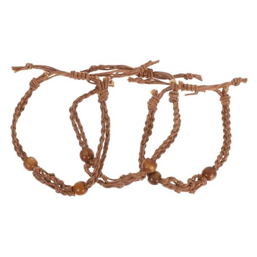 COOPHYA 3 Stück Handgewebter Kristallhalter für Schmuckherstellung Braunes Geflochtenes Handgelenkband für Charms und Persönliche Accessoires von COOPHYA