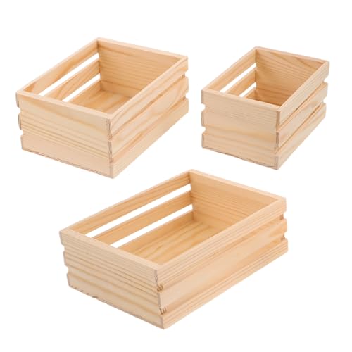 COOPHYA 3 Stück Holzrahmen Teiliges Unvollendetes Holzlagersystem für Puppenhausdekoration Rustikaler Holzdisplay Organizer Aufbewahrungselement für Hochzeiten und Geburtstagsfeiern von COOPHYA