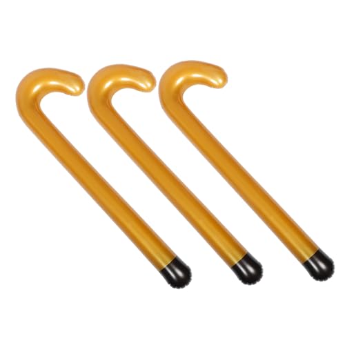 COOPHYA 3 Stück Teiliges Aufblasbares Gehstock- Lustige Party-accessoires für Senioren Geburtstags Halloween-dekoration PVC Gehstock-requisite Sicher und Tragbar für Outdoor und Kostüme von COOPHYA