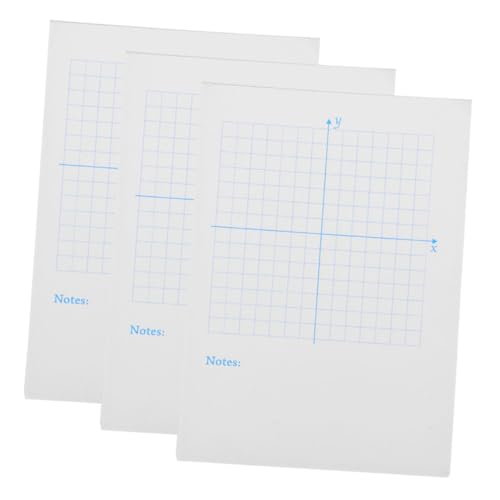 COOPHYA 3 Stück Xy Achsen Grafpapier Notizbuch für Mathematik für Lehrer und Ingenieure Praktisch für Unterricht von COOPHYA