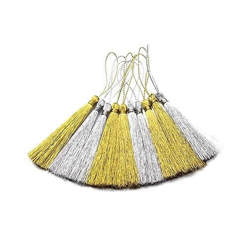 COOPHYA 30 Stück DIY Quasten Anhänger Gold und Silbermischung für Lesezeichen Vorhänge und Kreative Dekorationen Hochwertige Materialien für Individuelles Basteln COOPHYA 30 Stück DIY Quasten Anhänger Gold und Silbermischung für Lesezeichen Vorhänge und Kreative Dekorationen Hochwertige Materialien für Individuelles Basteln von COOPHYA