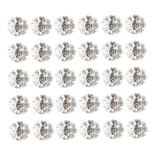 COOPHYA 30 Stück Sphärische Perlen mit Löchern Glitzernde DIY Perlen für Armbänder und Schmuckherstellung Silber für Kreative Bastelprojekte und Schmuckdesign von COOPHYA