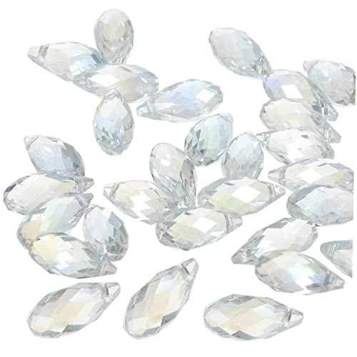 COOPHYA 30 Stück Tropfenglas, Loses, Klares Glas, Kristallklares Kristallglas, Schüttglas, Schmuckherstellung, Kristall Für Armbänder, DIY von COOPHYA