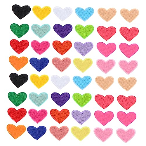 COOPHYA 4 Sätze Herz Bestickter Stoffaufnäher Herzapplikation Flecken Patch Für Kleidung Fälschung Süße Aufnäher Für Rucksäcke Stickerei Gestickte Aufnäher Bunt Rosa Polyester Colorful von COOPHYA