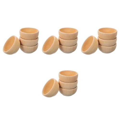COOPHYA 4 Sätze Unvollendete Holzschalen Für Diy Bastelspielzeug Kleine Holzschalen Für Kreativität Und Handwerksprojekte Glatte Holzoberfläche Für Gestaltung 4 Stück * 4 von COOPHYA