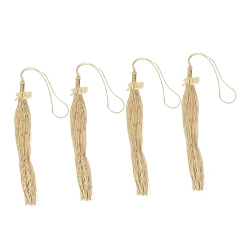 COOPHYA 4 Stück Doktorhut Quasten Anhänger Hochwertige Abschlussaccessoires für Graduierungsfeiern Gelb Langlebig und Vielseitig Einsetzbar von COOPHYA