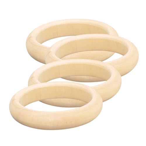 COOPHYA 4 Stück Unfertige Holzarmbänder für DIY und Bastelmaterial Glatte Holzringe für Kreative Schmuckherstellung für Bastelprojekte und COOPHYA 4 Stück Unfertige Holzarmbänder für DIY und Bastelmaterial Glatte Holzringe für Kreative Schmuckherstellung für Bastelprojekte und von COOPHYA