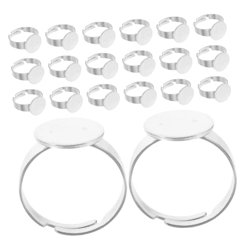 COOPHYA 40 Stück Ringe Basis Lünette Verstellbare Blanko Schmuckunterlage für Diy Schmuckherstellung und Bastelprojekte von COOPHYA