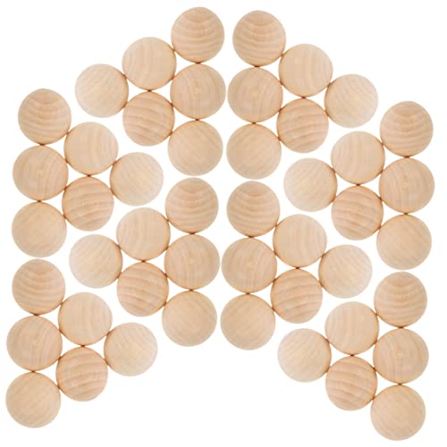 COOPHYA 48 Stück Holzhalbkugeln für Bastelarbeiten Diy Zubehör für Unvollendete Holzperlen Projekte und Dekorationen von COOPHYA