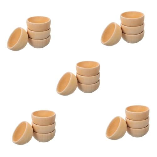 COOPHYA 5 Sätze Teiliges Set Holzschalen Unbehandeltem Holz Diy Bastelspielzeug Für Kreative Projekte Für Kreativität Und Fantasie 4 Stück * 5 von COOPHYA
