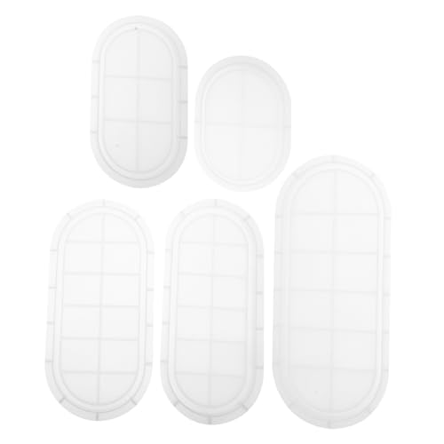COOPHYA 5 Stück Ovales Silikon Gießform Teiliges Epoxidharz Tray mit Erhöhten Rändern für Schmuckablage und Diy Bastelarbeiten Leicht zu Entformen Vielseitig Einsetzbar Präzise Textur von COOPHYA